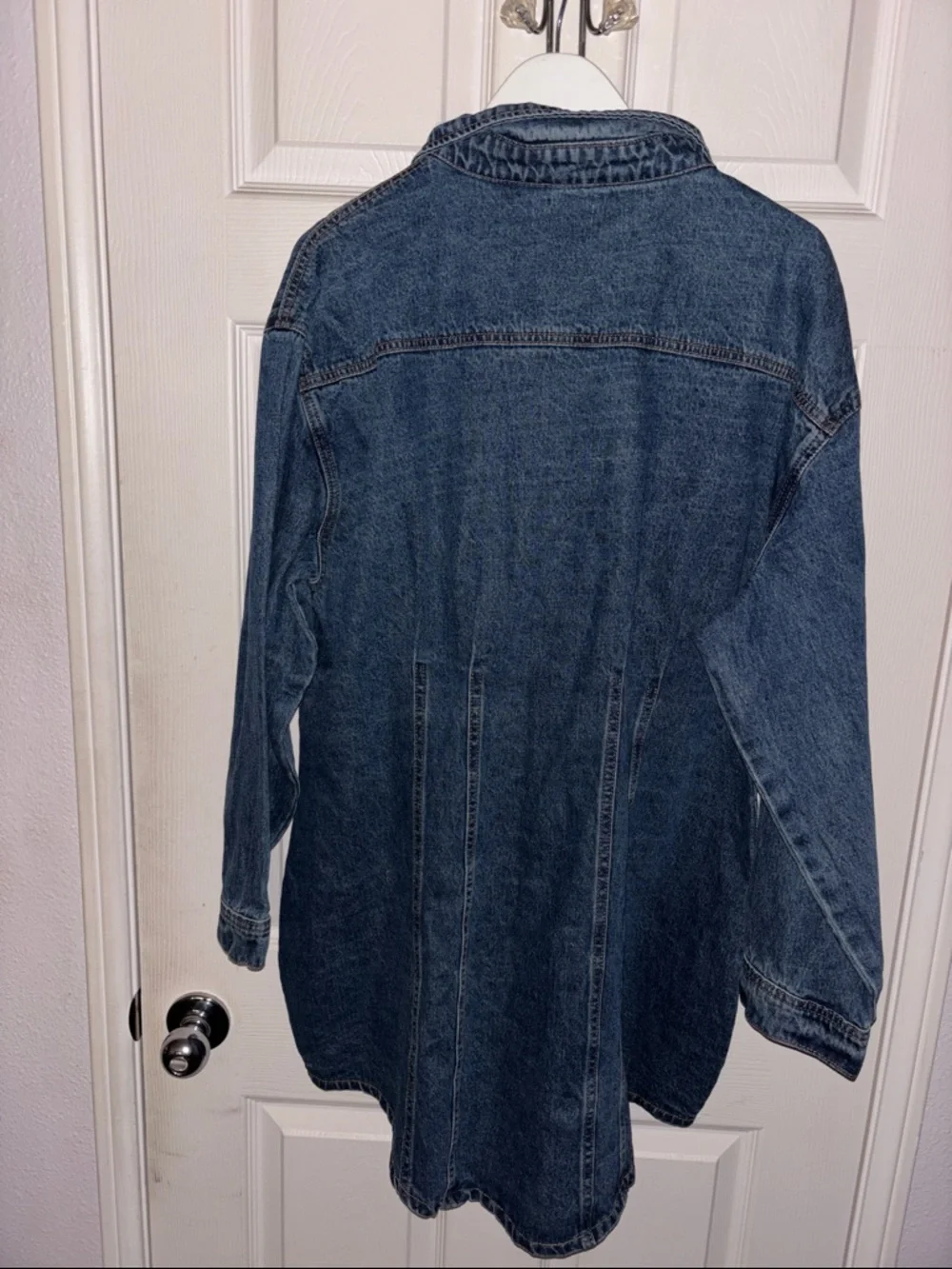 Fashion Nova Washed Blue Denim Button-Up Mini Dress “Alessandra” - Picture 4 of 5